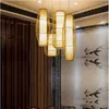 Lampade a sospensione Lampadario in bambù Sala da tè cinese Ristorante El Lantern Pot Cucina Lampadario giapponese fatto a mano Pendente