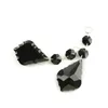 Chandelier Crystal 16sets / Lot Pendentif de couleur noire 50 mm avec perles d'octogone de 14 mm pour rideau WeddingChandeliierChandelier