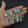 Natuurlijke stenen kogel genezingspunt hanger kettingen tijger eye turquoise aventurine kristal steen kwarts zeshoekige ketting voor vrouwen mode sieraden cadeau