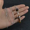 Kogel natuursteen genezende kettingen hanger tijger eye turquoise aventurine kristal steen kwarts zeshoekige ketting voor vrouwen mannen mode sieraden cadeau