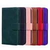 Brieftaschen-Handyhüllen für Samsung Galaxy S22 S21 S20 Note20 Ultra Note10 Plus – einfarbiges PU-Leder mit Hautgefühl, zwei Kartenfächer, Flip-Kickstand-Abdeckung