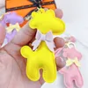 Dierleren sleutelhangers Keyring Accessoriess Giraffe hanger Key Chains ring geschenken voor vrouwen modeontwerp pu boog auto sleutels houder fobs macaron tas charm sieraden