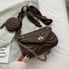 HBP Crossbody Bag Trendy Wavy Striped PU Leather S For Women 2022 tjocka kedjor axel damer stilfull handväska med nyckelringspåse 220727