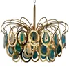 Lampy wiszące nowoczesne oświetlenie żyrandola luksusowy nordycki żelazny agat projektant oświetleniowy Light Lober Cristal For Foyer Roo