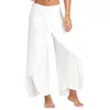Kobiety Plus w rozmiarze szerokie spodnie nóg luźne fitness taniec jogi dzielone spodnie żeńskie elastyczne WASIT Casual trening solidne letnie ubranie 220815