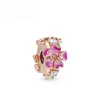 925 siver beads charms for pandora charm bracelets designer for women Sparkling Freehand Heart petal