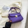 イブニングバッグ女性のための紫色のクロスボディ2022スクエアバッグレザーハンドバッグスモールデザイナーレディースショルダーパースエベーニングイブニングエブニング