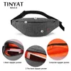 TINYAT Male Men Waist Bag Pack Casual Functional Money Phone Belts Bag Women Bag for Belt Canvas Hip Baga Fanny Pouch Banana bags