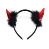 Erwachsene Kinder Halloween Teufel Stirnband Cosplay Kostüm Phantasie Party Glitter Dämon Horn Flauschigen Plüsch Haar Hoop Weihnachten Party Prop GC1512