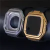 Für die Apple Watch Serie 8 7 6 5 4 SE Premium Edelstahl AP Mod Kit Schutzhülle Silikonbandbandabdeckung 40 mm 41 mm 44 mm 45 mm