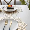 6 4PCS Round Placemats Restaurant Hollow PVC decoration Meal Mat Anti Dining Table Line Steak Plate Pad Flowers 220627