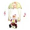 Kerstdecoraties Santa Claus Figuur Parachute Zingende elektrische boomhangende ornamenten Kinderen Xmas Party Gifts Home Decorchristmas dec