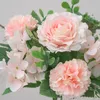 Fiori decorativi Ghirlande MazzoArtificiale Palla di rose Crisantemo Ortensia Autunno Bouquet misto Famiglia Festa di nozze Decorazioni natalizie