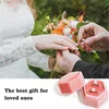 Joya de terciopelo hexagonal anillo anillo pendientes cajas de regalo de envasado para la propuesta ceremonia de boda