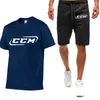 Chándales para hombre, camiseta deportiva informal con estampado de CCM de verano para hombre, camiseta deportiva de talla grande, camisetas transpirables de secado rápido, pantalones cortos