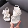 Summer Kids Sandals Girls Leather Toddler Shoes Bowtie Soft Sole Sandale Enfant Fille Fashion Slippers for Children 220607