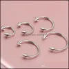 Nose Rings Studs Body Jewelry Black Sier Cone Horseshoe Bar Piercing Hoop Ring 100Pcs Lot Eyebrow Lip Labret Jewelry255G Drop Deli257t