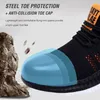 Scarpe da uomo Saftey con puntale in acciaio Scarpe da lavoro Slip traspirante Stivali casual Assicurazione sul lavoro Scarpe antinfortunistiche a prova di puntura Drop 220411