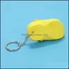Nyckelringar mode tillbehör 20st blandade färger 3D mini 7,5 cm eva strandhål Little Shoe Keychain väska Keyring Car Handbag Key Chain CH6016577