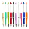 Hem DIY Lägg till pärlor Bollpoint pennor Student Beadable Plastic Ballpoints Bead Ball Pen PROMOTION JUL GENTER CREATIVE ZC1177