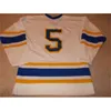 Sj98 VTG-1990 Breck Minnesota High School Game WornUsed Hockey Jersey 100% Broderie cousue s Hockey Jerseys