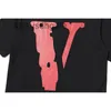 Дизайнер V одинокий футболка и рубашки Tide Brand Friends серия большая совместная буква черный Средний палец принт Chaogao уличный туман с коротким рукавом футболка