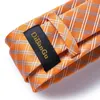 Bow Ties Orange Striped Plaid For Men Luxury Designer Accessory Gold Plastic Tie Buckle Gift 8cm Silk Wedding SetBow