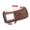 Plånböcker män blixtlås med liten handväska korthållare toppkvalitet mynt pengar väska slim leder plånbok för män minimalistiska klippväggar