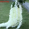 55 à 145 cm de long thème blanc fleur de soie artificielle vigne hortensia glycine fleurs conception de cryptage de vigne pour la maison ornement suspenduZC1003-3