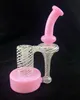 Pipes à fumer en verre Biao rbr2.0 style recycle avec un joint solide à rayures roses et blanches de 14 mm