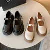 Dress Shoes Small Leather Shoes New Round Head One Line Belt Sandals Women College Style High Heels 220726