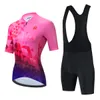 2024 Women's Flower Triathlon Cycling Jersey Short Sleeve MTB Maillot Bike Shirt Downhill Jersey Pro Team Tricota Mountain Bicycle Clothing