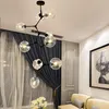 Verzweigung Blase Led Anhänger lichter Gold/Schwarz Körper Nordic Esszimmer Küche Licht Designer Hängen Lampe AC110V 220V