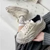 Sneakers in tela da donna Scarpe sporche New Student Canvas Tacchi spessi Dissolvenza Scarpe bianche Stringate Scarpe sportive per donna G220629