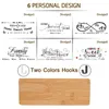 Hooks & Rails Custom Text Wall Key Hanger Wooden Storage Container Home Door Back Hook Personality Decorative Ornaments Black/White HooksHoo
