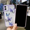 Belas caixas de borboleta para iPhone 14 13 Pro máximo 12 mini 11 x xr xs 6 7 8 Plus bling gitter star hard acrílico macio tpu híbrido hit hit cor clara celular tampa traseira pele de volta