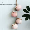 4pcs Wall-mounted Ceramic Flower Pot Hanging Succulent Cactus Bonsai Planters Container Hemp Rope Garden Decoration 220406