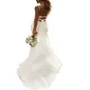 Белое кружевное свадебное платье шифоновое длинное рукав простые v Neck без рукавов атласный тюль без спинки свадебные платья пляж без спинки