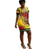 Fashion-3XL Plus Size Whole African Clothes Dashiki Dress for Women Casual Summer Hippie Print Dashiki Fabric Femme Boho Robe 228L296y