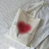 Korea Ulzzang Ins Herz Harajuku Frauen Schulter Kunst Gothic Schule Y2K Anime Leinwand große Kapazität Casual Shopper Tasche 220630