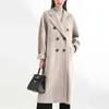 Jaqueta clássica de cashmere feminino lapéu de cor sólida jaquetas de lã de peito duplo outono inverno quente fora roupas casuais pêndulo outcoat l220725