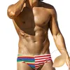 Momento de banho feminina Sexy masculina de natação listrada de baixa cintura moda machos machos maiúsculas aprimoradas de banho esportivo de baús de surf de praia seca rápida