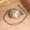 Pocket Watches 3D Söt lång näsa Elefant Figur Retro Bronze Hollow Necklace Quartz Watch Fashion Pendant For Men Women Kids Thun22