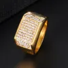 Größe 10 Herrenring Iced Out Mikropavé 18 Karat Gelbgold gefüllt Klassisch hübscher Herren-Fingerring Schmuck Geschenk