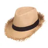 Boinas de ala ancha sombrero de vaquero occidental paja Cosplay ligero transpirable clásico para rodeo hombres verano al aire libre Po PropsBerets