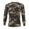 Homens camisetas Camuflagem impressão camiseta para homens mangas compridas O-pescoço fitness tops tees outono outono musculoso treino de muscuro