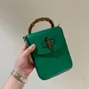 Mini Bamboo Clutch Bags Women Shoulder Purse Solid Color Mobile Phone Bag Handbags Purses
