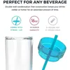 Creatieve 16oz Mokken Dubbellaags Plastic Water Cup Netto Rode Stro Transparante Straight Body Straw Cups