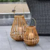 Candle Holders Log Rattan Floor Lantern Hand Woven Hanging Windproof Ornaments Candlestick Holder Home Balcony Decoration CraftsCandle