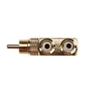 Gold Plated 1 Male to 2 Female RCA Splitter AV Video Connector F Audio Adapter